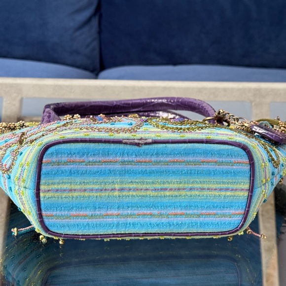 Mary Frances Vintage Vibrant Hand Sewn Beaded Silk Hand Bag/Purse. - Picture 8 of 11